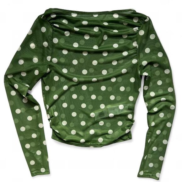 Source Unknown Tops - Green Polka Dot Top Women’s Small